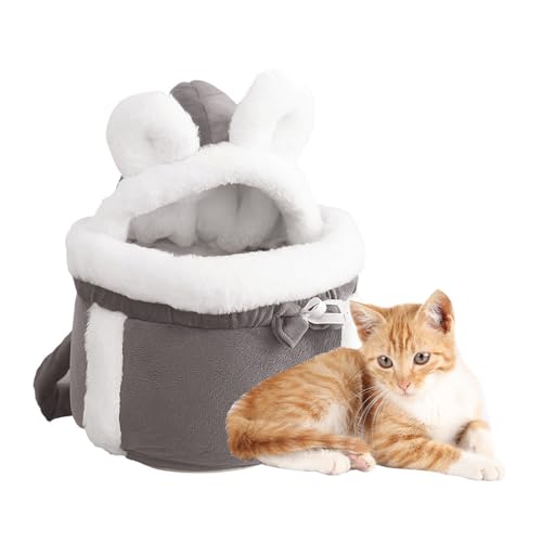 Weiche Katzentragetasche, niedliches Doppeltaschen-Design, bequeme Vordertasche, gemütliche Katzentasche, verstellbare Katzentasche für kleine Hunde, Indoor-Katzen, Reisen von Fulenyi