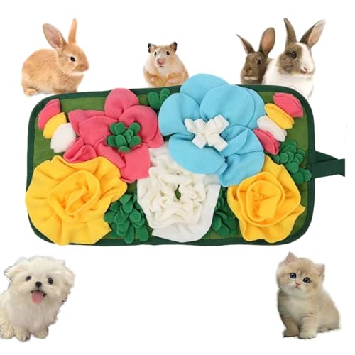 Kaninchen-Futtermatte, Schnüffelmatte für kleine Hunde, Nasenarbeit, interaktive Schnüffelmatte für Katzen, Kaninchen, Meerschweinchen, Frettchen, langsame Fütterungsmatte für Futtersuche und von Fulxposs