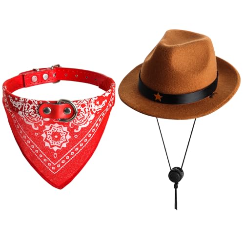 2 Stück Hund Cowboy Hut Haustier Cowboy Kostüm Hund Cowboy Kostüm Halloween Kostüme für Hunde Katze Welpen Hüte Hundekostüm Zubehör Hund Katze für Party Festival und tägliches Tragen (Medium) 2 Stück Hund Cowboy Hut Haustier Cowboy Kostüm Hund Cowboy Kostüm Halloween Kostüme für Hunde Katze Welpen Hüte Hundekostüm Zubehör Hund Katze für Party Festival und tägliches Tragen (Medium) von Fumwase
