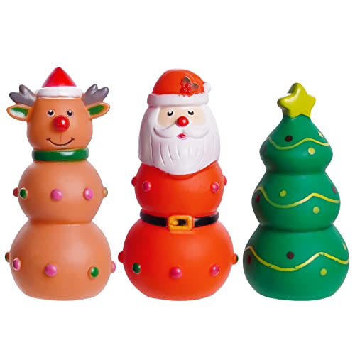 3 Stück Weihnachten Hund Kauspielzeug Latex Quietschspielzeug Lustiges interaktives Hundespielzeug für kleine und mittelgroße Welpen Haustier 3 Stück Weihnachten Hund Kauspielzeug Latex Quietschspielzeug Lustiges interaktives Hundespielzeug für kleine und mittelgroße Welpen Haustier von Fumwase