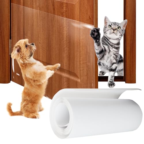 Türschutz vor Hundekratzen, zuschneidbar, Katzenkratzer, Möbelschutz, keine Rückstände, Anti-Kratz-Möbelschutz, transparenter Fensterbankschutz für Möbeltürrahmen (20,3 x 299,7 cm) von Fumwase