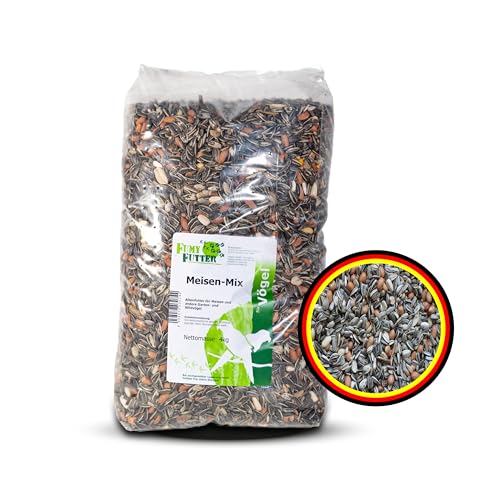 FumyFutter Meisen-Mix, Premium Meisenfutter mit 28% Erdnüssen, Sonnenblumenkernen und Hanf, Vogelfutter Alleinfutter für alle Gartenvögel, Wildvögel und speziell Meisen, 4kg, 1x Beutel von FumyFutter