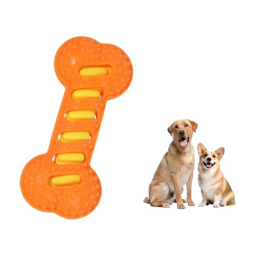 Fumzen Hundespielzeug TPR Zähne Schleifen Knochen Anti Biss Interaktives Training Hundespielzeug Beißen Hundeknochen Hund Beruhigungswerkzeug (Orange) von Fumzen