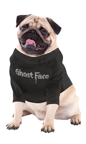Fun World Ghost Face® Bling Haustier-T-Shirt, Größe S/M, Silber von Fun World