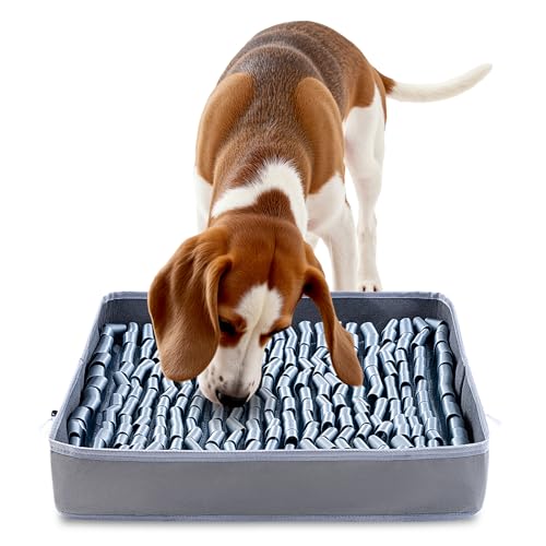 FunFurry Schnüffelmatte für Hunde, Puzzle-Matte, interaktives Hundespielzeug zur Bereicherung, Schnüffelmatten mit rutschfester Unterseite, geeignet für Rassen und Größen von Hunden (Silber, 43,2 x FunFurry Schnüffelmatte für Hunde, Puzzle-Matte, interaktives Hundespielzeug zur Bereicherung, Schnüffelmatten mit rutschfester Unterseite, geeignet für Rassen und Größen von Hunden (Silber, 43,2 x von FunFurry