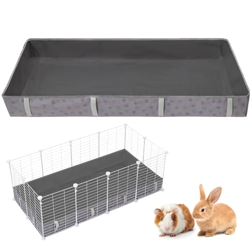 Funfurry Wasserdichter Meerschweinchen-Käfigeinsatz, waschbare Plane, Boden, Käfigeinlagen für Kleintiere, Hamster, Chinchilla, Igel, Frettchen, Kaninchen (dunkelgraue Pfote, 61 x 121,9 cm) von FunFurry