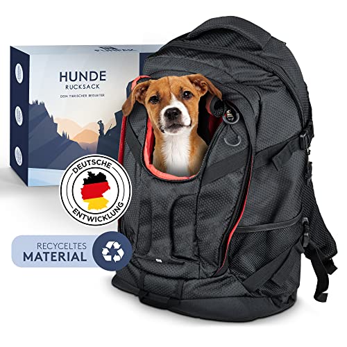 FUNPAK Hunderucksack – nachhaltiger Rucksack für Hunde bis 6,5 kg – Hundefach mit Netz-Kopföffnung – Wanderrucksack für kleine Hunde & Welpen – Atmungsaktive Haustier Tragetasche zum Wandern & Co. von FunPak