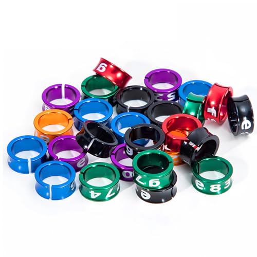 Bunte offene Vogelfußringe, 6 mm, Aluminiumbänder mit weißen Zahlenmarkierungen für Papageien und kleine Vögel, 100 Stück Bunte offene Vogelfußringe, 6 mm, Aluminiumbänder mit weißen Zahlenmarkierungen für Papageien und kleine Vögel, 100 Stück von Funabridge