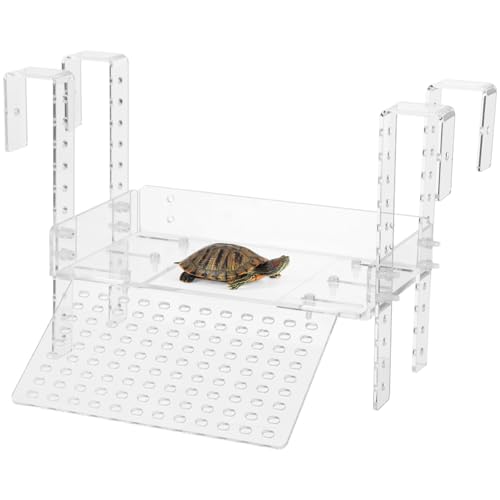 Funabridge Acryl-Schildkröten-Plattform mit verstellbarem Dock und rutschfester Rampe für Wassertanks Funabridge Acryl-Schildkröten-Plattform mit verstellbarem Dock und rutschfester Rampe für Wassertanks von Funabridge