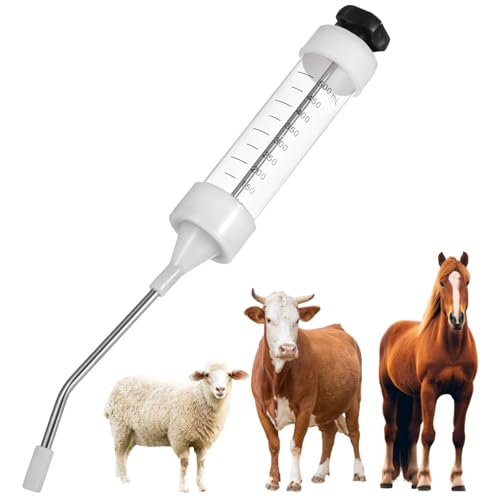 Tierärztliche Metall-Futterpistole, 500 ml Mundtrockner für Nutztiere, langer Griff, Dosierspritze mit gebogener Düse, einstellbare Dosierung Injektor für Rinder, Schweine, Schafe, Pferde Tierärztliche Metall-Futterpistole, 500 ml Mundtrockner für Nutztiere, langer Griff, Dosierspritze mit gebogener Düse, einstellbare Dosierung Injektor für Rinder, Schweine, Schafe, Pferde von Funabridge