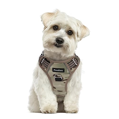 Funfox Hundegeschirr Grosse Hunde No Pull Geschirr Einstellbar Anti Zug Sicherheitsgeschirr Mittlere Große Hunde Brustgeschirr Hund Groß Atmungsaktiv Dog Harness S Tarngrün von Funfox