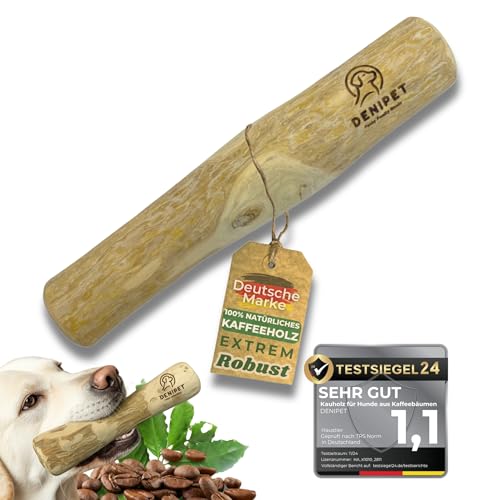 DENIPET® Kaffeeholz für Hunde & Welpen - Natürliches Kauholz, nachhaltiges Kauspielzeug Hund, robuster Kauknochen zur Zahnpflege, Hundespielzeug und Beschäftigung, Ideal als Welpenspielzeug, Größe L von Funky Family Goods