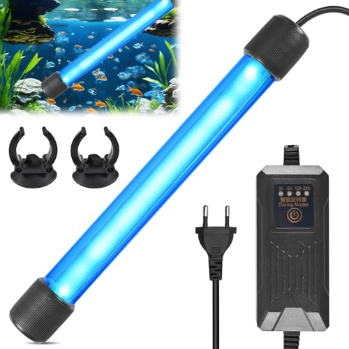 Funmo Aquarium UV Sterilisator Licht, UV Sterilisationslampe, UV Licht Wasserklärer, für Aquarien zur Unterwasser-Sterilisation, Wasser-Desinfektion und Abtöten von Grünalgen und Bakterien von Funmo