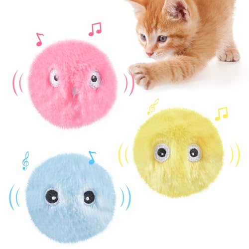 Katzenbälle,Interaktives Katzenspielzeug Ball,3 Farben Katzenspielzeug Ball mit Sound,Plüsch Katzenbälle,katzenspielzeug Set,Katzenball elektrisch,mit lebensechte Tiergeräusche für Katze Katzenbälle,Interaktives Katzenspielzeug Ball,3 Farben Katzenspielzeug Ball mit Sound,Plüsch Katzenbälle,katzenspielzeug Set,Katzenball elektrisch,mit lebensechte Tiergeräusche für Katze von Funmo
