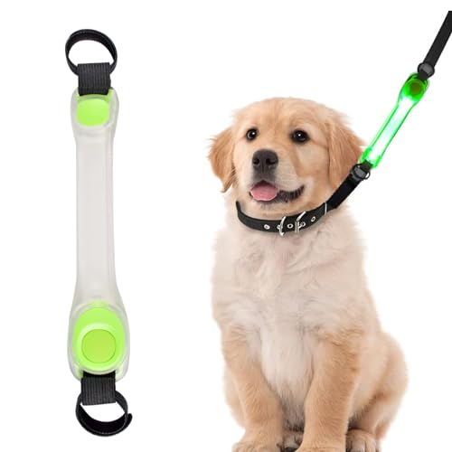 LED-Leuchtbänder für Haustiere, USB Aufladbar Sicherheits LED Leuchthalsband Hunde mit Klettverschluss, Einfach an Halsband Leine und Geschirr zu Befestigen, Wasserdicht LeuchtendNacht Outdoor von Funmo