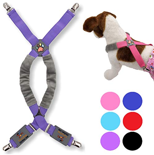 FunnyDogClothes Hunde-Hosenträger für Haustier-Kleidung, Windeln, Hosen, Röcke, Bauchbänder für kleine, mittelgroße und große Hunde (L/XXL) 11,3 kg – 45,4 kg, Violett von FunnyDogClothes