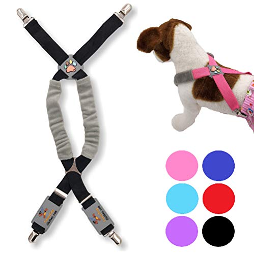 FunnyDogClothes Hunde-Hosenträger für Haustierkleidung, Windeln, Hosen, Röcke, Bauchbänder für kleine, mittelgroße und große Hunde (XS/M: 4-11,3 kg, schwarz) von FunnyDogClothes