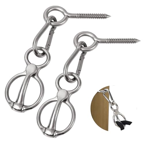 Funnytek Pferde-Bindering aus Edelstahl, mit Augenschraube, magnetisch, Pferdezubehör mit Augenschrauben, verhindert das Zurückziehen von Pferden (2er-Pack) von Funnytek