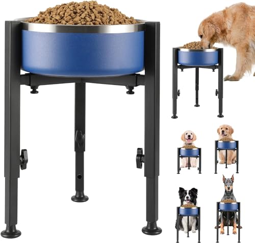 Erhöhter Hundenapfständer – höhenverstellbar (12,7 cm bis 27,9 cm) – erhöhter Futterspender für große, mittelgroße und kleine Hunde – Futter- und Wassernapfhalter (Schüssel nicht im Lieferumfang von Funvalley Surperfect