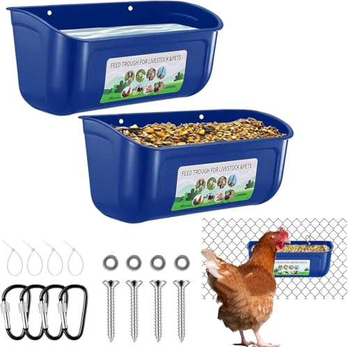 Futterspender für Hühner, Enten, Schafe, 5 l, Blau, für Hühner, Enten, Kaninchen, Ziegen, Ferkel und Truthähne, 2 Stück von Funvalley Surperfect