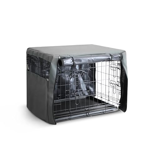 Furdreams Premium Abdeckung für 91,4 cm Hundekäfig – Polyester mit PVC-Beschichtung, Zwei Rolltüren & atmungsaktive Netzfenster – einfache Installation & maschinenwaschbar – Käfigabdeckung für Furdreams Premium Abdeckung für 91,4 cm Hundekäfig – Polyester mit PVC-Beschichtung, Zwei Rolltüren & atmungsaktive Netzfenster – einfache Installation & maschinenwaschbar – Käfigabdeckung für von FurDreams