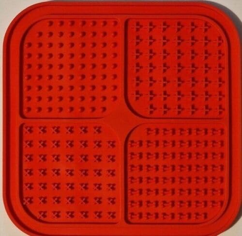 FurStorm Pet Lick Mat Dog Puppy Cat Distraction Treat Silicone Surface Eat Plate Bowl (Red) von FurStorm