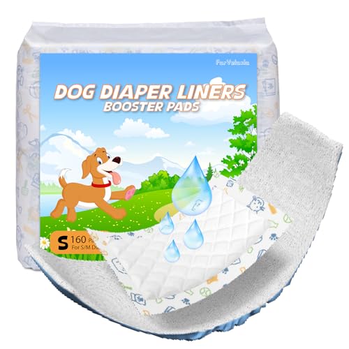 FurVeluxia Hundewindeleinlagen, 100 Stück, Einweg-Booster-Einlagen, super saugfähig, für die meisten Welpenwindeln, Bauchband und Bandagen (normal) von FurVeluxia