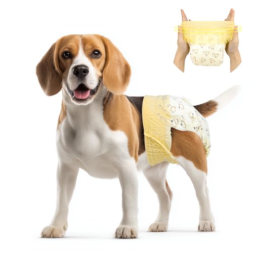 FurVeluxia Hundewindeln zum Hochziehen mit dehnbarem Bund (M, 30 Stück), Einweg-Windeln für Hunde, super saugfähig, auslaufsicher, für Welpen in Wärmeperiode, ältere Menschen, Behinderte von FurVeluxia