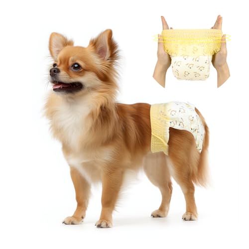 FurVeluxia Hundewindeln zum Hochziehen mit dehnbarem Bund (XS, 30 Stück), Einweg-Windeln, super saugfähig, auslaufsicher, für Welpen in Wärmeperiode, ältere Menschen, Behinderte von FurVeluxia