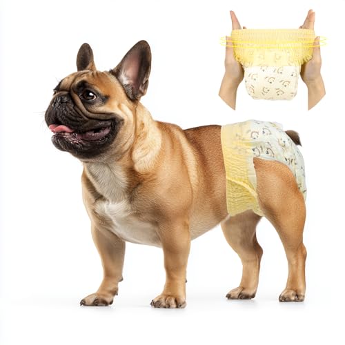 FurVeluxia Hundewindeln zum Hochziehen mit dehnbarer Taille (S, 60 Stück), Einweg-Windeln für Hunde, super saugfähig, auslaufsicher, für Welpen in Wärmeperiode, ältere Menschen, Behinderte von FurVeluxia