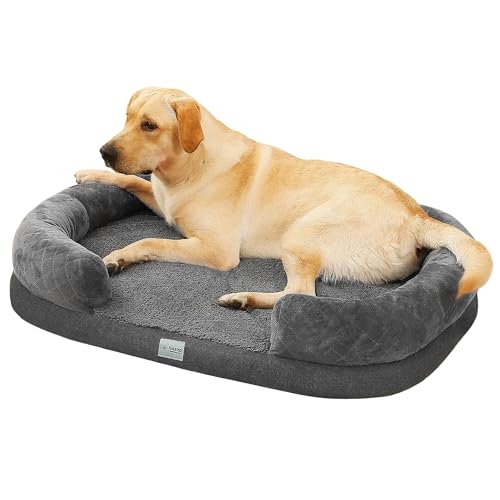 Furated Orthopädische Hundebetten für mittelgroße Hunde, gebogene Rückenlehne, Hunde-Couch-Bett mit Eierkisten-Schaumstoff, Hundesofabett mit abnehmbarem waschbarem Bezug und wasserdichtem Futter, Furated Orthopädische Hundebetten für mittelgroße Hunde, gebogene Rückenlehne, Hunde-Couch-Bett mit Eierkisten-Schaumstoff, Hundesofabett mit abnehmbarem waschbarem Bezug und wasserdichtem Futter, von Furated