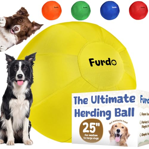 Furdo Herding Ball für Hunde, für Australian Shepherd, für Rinderhunde, für Border Collie, für Blue Heelers & andere mittelgroße bis große Hunde, Herding Dog Ball, Herding Hundespielzeug, Pferdeball - von Furdo