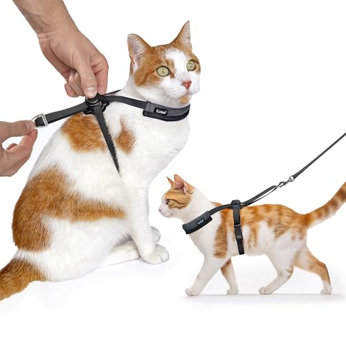 Furee Hundegeschirr mit Druckknopf für Katzen, kleine Hunde, Hasen, Frettchen zum Gehen, Nicht sperrig, offene Schultern, voll verstellbar, Anti-Flop, über maximale Mobilität, ausbruchsicher, für Furee Hundegeschirr mit Druckknopf für Katzen, kleine Hunde, Hasen, Frettchen zum Gehen, Nicht sperrig, offene Schultern, voll verstellbar, Anti-Flop, über maximale Mobilität, ausbruchsicher, für von Furee