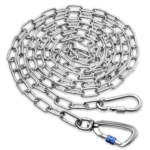 Robuste Hundekette für den Hof, 12 m lange Metallkette, kaufest, lange Leine für draußen mit starkem Drehhaken, Outdoor-Hundeläufer für Camping, Auslegekabel für mittelgroße und große Haustiere bis zu Robuste Hundekette für den Hof, 12 m lange Metallkette, kaufest, lange Leine für draußen mit starkem Drehhaken, Outdoor-Hundeläufer für Camping, Auslegekabel für mittelgroße und große Haustiere bis zu von Furggis