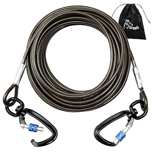 Robuste Hundeleine für mittelgroße bis große Hunde (Black-Gray, 50Ft) von Furggis