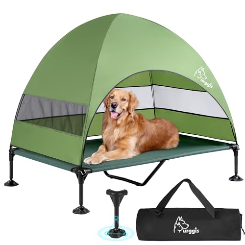Verbessertes erhöhtes Hundebett mit Baldachin, tragbares erhöhtes Outdoor-Hundebett mit stabilen Anti-Rutsch-Füßen, breiterer Schatten, Haustierbett, erhöhte Hundebetten für große Hunde, Camping, Verbessertes erhöhtes Hundebett mit Baldachin, tragbares erhöhtes Outdoor-Hundebett mit stabilen Anti-Rutsch-Füßen, breiterer Schatten, Haustierbett, erhöhte Hundebetten für große Hunde, Camping, von Furggis