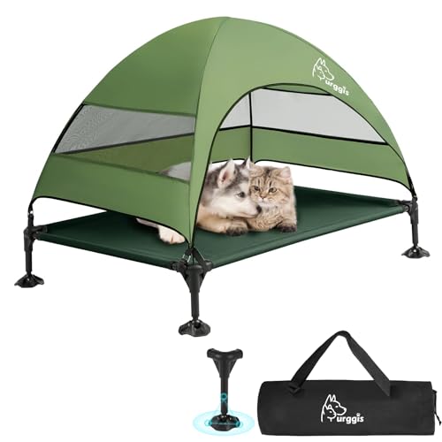 Verbessertes erhöhtes Hundebett mit Baldachin, tragbares erhöhtes Outdoor-Hundebett mit stabilen Anti-Rutsch-Füßen, breiterer Schatten, Haustierbett, erhöhte Hundebetten für große Hunde, Camping, Verbessertes erhöhtes Hundebett mit Baldachin, tragbares erhöhtes Outdoor-Hundebett mit stabilen Anti-Rutsch-Füßen, breiterer Schatten, Haustierbett, erhöhte Hundebetten für große Hunde, Camping, von Furggis