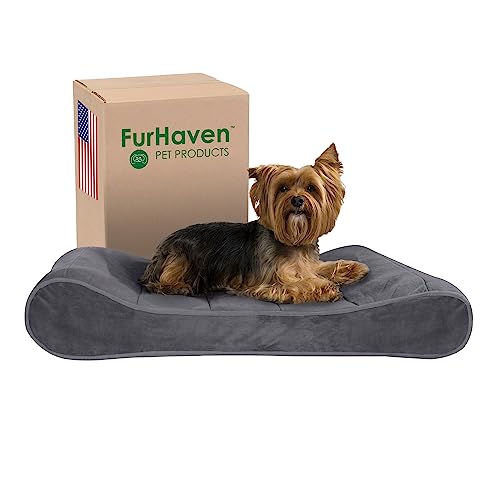Furhaven Pet Klein Microvelvet Luxe Liege Orthopädische Pet Bett von Furhaven Pet