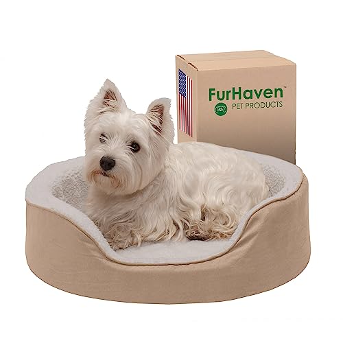 Furhaven Pet Nap Pet Bett Orthopädische Oval gewelltes Liege Hundebett oder Katzenbett von Furhaven