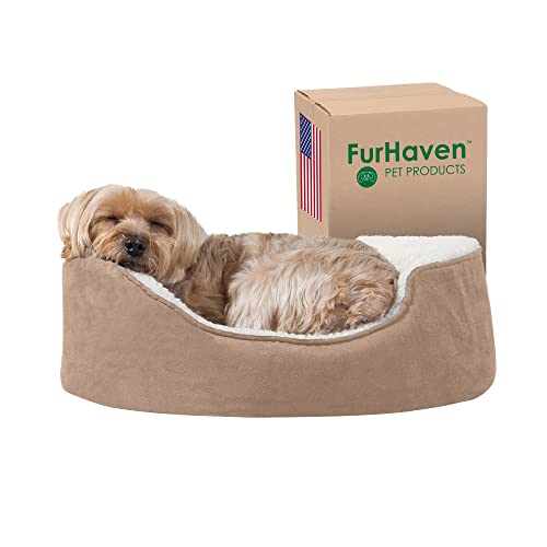 Furhaven Pet Nap Pet Bett Orthopädische Oval gewelltes Liege Hundebett oder Katzenbett von Furhaven