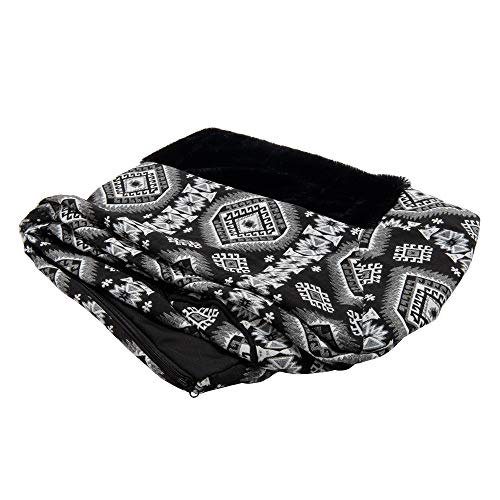 Furhaven Ersatz-Hundebettbezug aus Plüsch und Südwest-Kelim-Dekor, Sofa-Stil, maschinenwaschbar, schwarzes Medaillon, Jumbo Plus (XX-Large) von Furhaven