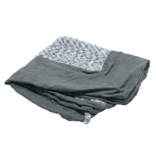 Furhaven Ersatz-Hundebettbezug, zweifarbiges Kunstfell und Wildleder, L-förmiger Chaiselier, maschinenwaschbar, Steingrau, Jumbo Plus (XX-Large) Furhaven Ersatz-Hundebettbezug, zweifarbiges Kunstfell und Wildleder, L-förmiger Chaiselier, maschinenwaschbar, Steingrau, Jumbo Plus (XX-Large) von Furhaven