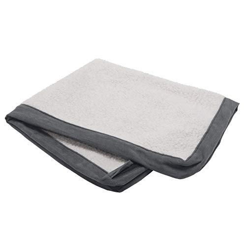 Furhaven Haustier-Hundebett-Bezug – Deluxe Matte Sherpa und Wildleder traditionelle Schaumstoff-Matratze Haustierbett Ersatzbezug für Hunde und Katzen, grau, Jumbo von Furhaven