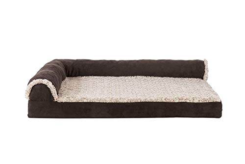 Furhaven Kühlendes Gel-Hundebett für mittelgroße und kleine Hunde mit abnehmbaren Nackenrollen und waschbarem Bezug, für Hunde bis zu 15,9 kg, zweifarbiges Plüsch-Kunstfell und Wildleder, L-förmige Furhaven Kühlendes Gel-Hundebett für mittelgroße und kleine Hunde mit abnehmbaren Nackenrollen und waschbarem Bezug, für Hunde bis zu 15,9 kg, zweifarbiges Plüsch-Kunstfell und Wildleder, L-förmige von Furhaven