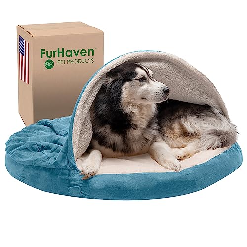 Furhaven Hundebett aus Memory-Schaum, rund, 111,8 cm, mit abnehmbarem, waschbarem Bezug, für Hunde bis zu 36,3 kg – Sherpa & Suede Snuggery – Blau, 111,8 cm Furhaven Hundebett aus Memory-Schaum, rund, 111,8 cm, mit abnehmbarem, waschbarem Bezug, für Hunde bis zu 36,3 kg – Sherpa & Suede Snuggery – Blau, 111,8 cm von Furhaven