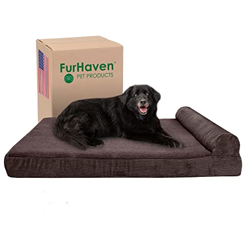 Furhaven Hundebett aus Memory-Schaum für große Hunde mit Abnehmbarer Nackenrolle und waschbarem Bezug, für Hunde bis zu 56,7 kg, Fleece und Cord, Nackenrolle – Dark Espresso, Jumbo Plus/XXL Furhaven Hundebett aus Memory-Schaum für große Hunde mit Abnehmbarer Nackenrolle und waschbarem Bezug, für Hunde bis zu 56,7 kg, Fleece und Cord, Nackenrolle – Dark Espresso, Jumbo Plus/XXL von Furhaven