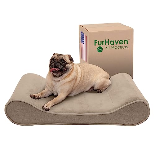 Furhaven Hundebett aus Memory-Schaum für mittelgroße und kleine Hunde mit abnehmbarem, waschbarem Bezug, für Hunde bis zu 10,4 kg, Mikrosamt-Luxe-Liege, Konturmatratze, Ton, Größe M Furhaven Hundebett aus Memory-Schaum für mittelgroße und kleine Hunde mit abnehmbarem, waschbarem Bezug, für Hunde bis zu 10,4 kg, Mikrosamt-Luxe-Liege, Konturmatratze, Ton, Größe M von Furhaven