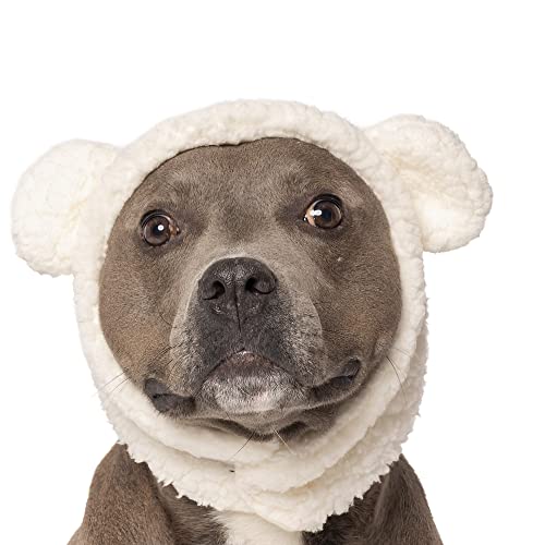 Furhaven Hundehut, Flexible Passform, Eisbär, Sherpa, Halloween-Kostüm, waschbar, cremefarben, Größe M von Furhaven