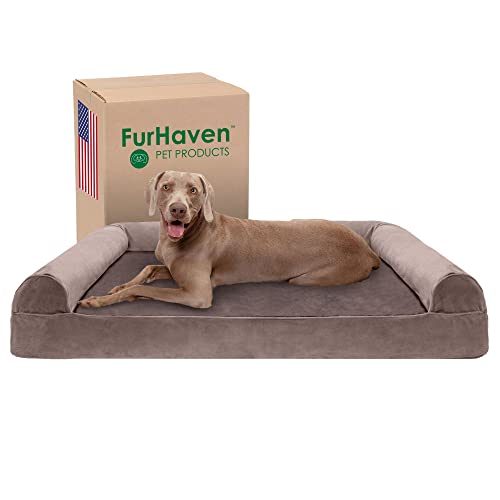 Furhaven Kühlendes Gel-Hundebett für große Hunde mit abnehmbaren Nackenrollen und waschbarem Bezug, für Hunde bis zu 56,7 kg – Kunstfell & Samtsofa – Treibholzbraun, Jumbo Plus/XXL Furhaven Kühlendes Gel-Hundebett für große Hunde mit abnehmbaren Nackenrollen und waschbarem Bezug, für Hunde bis zu 56,7 kg – Kunstfell & Samtsofa – Treibholzbraun, Jumbo Plus/XXL von Furhaven