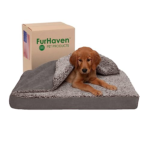 Furhaven Kühlendes Gel-Schaum-Haustierbett für Hunde und Katzen – Berber- und Wildlederdecke, Top Burrow-Hundebett-Matte mit abnehmbarem, waschbarem Bezug, Grau, Größe M Furhaven Kühlendes Gel-Schaum-Haustierbett für Hunde und Katzen – Berber- und Wildlederdecke, Top Burrow-Hundebett-Matte mit abnehmbarem, waschbarem Bezug, Grau, Größe M von Furhaven